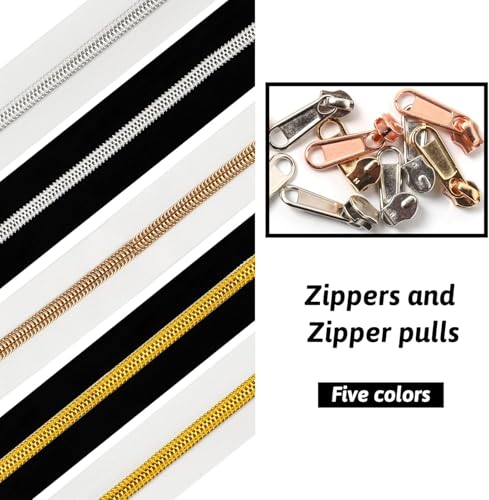 DOITEM Fermeture éclair 10 m Noir et Blanc 6mm | Adultes | Mode
